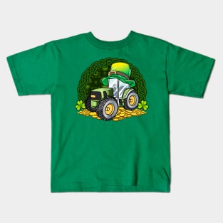 Irish Tractor Farmer Farm Farming St Patricks Day Kids T-Shirt